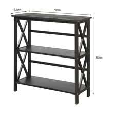3-stufige Bücherregal, Standregal aus Holz, Wohnzimmer Regal oder Konsolentisch, Aufbewahrungsregal für Wohnzimmer, Arbeitszimmer, 79 x 32 x 86 cm