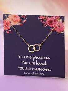 1 Pc Cooper  Delicate Infinity Pendant Necklace For Women, Gift Card Packing Necklace Jewelry For Mother Sister Friends Presents, Mother's Day Valentine's Day Gift For Her - Gold - View 5