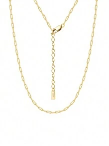 FOREVER QUEEN 925 Sterling Silver Paperclip Chain Necklace Minimalist Necklace Simple Long Chunky Link Necklace Jewelry Gift For Women Girls Holiday