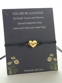 Fashion Simple 26-Letter Valentine's Day Gift Men And Women Cordage Woven Rope Jewelry - Black - View 10