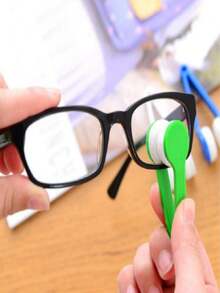 1入隨機顏色攜帶式眼鏡清潔布,超細纖維清潔刷,眼鏡清潔印痕去除夾 - 隨機 - 查看 3