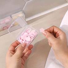 1 Pieza Papel De Jabón Rosa Portátil Mini Con Caja De Jabón, Ideal Para Viajes Y Actividades Al Aire Libre, Hojas De Jabón De Manos Desechables Con Fragancia Floral