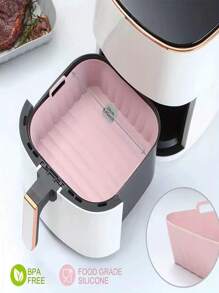 1pc Air Fryer Oven Accessories, Easy To Clean Non-Foldable Air Fryer Basket Liner, Reusable Air Fryer Oven Liner, Parchment Paper Liner Replacement - Grey - View 5