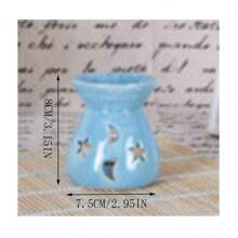 1pc Random Ceramic Incense Burner Aroma Oil Burner, Japanese Style Fragrance Holder With Star & Moon Design - Multicolor - View 7