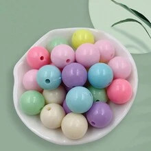 30-500入組時尚隨機混色圓珠,直徑4-14毫米,適用於項鍊手鐲的diy配件