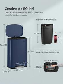 SONGMICS Waste Bins - Azul - Ver 5