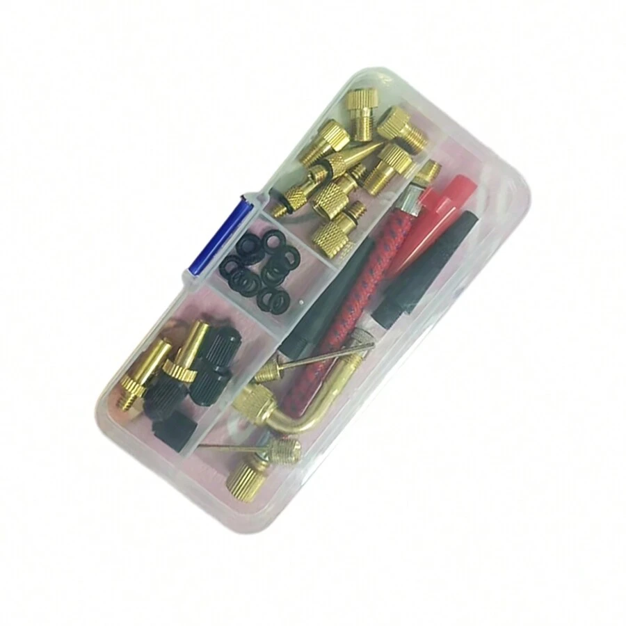 31pcs/Set Bicycle Valve Adapter & Air Pump Connector For Sv Av Dv Valves - Multicolor - View 1