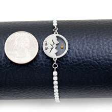 Round Mountain/Twin Mountain Faith Charm Bracelet, Crystal  Easy Adjustable Slide  Glitter Ia Encourages Stylish Jewelry Delicate Gift For Girl Girlfriend Valentine's Day Birthday Gift - White - View 6