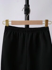 2pcs/Set Tween Boy Colorful Earphone & Graffiti Print Sporty Hoodie And Pants Set - Black - View 6