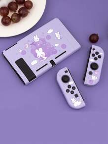 Funda protectora con soporte compatible con Switch, con estampado de conejo y uvas - Morado - Ver 7