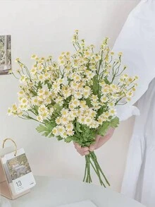 1個30朵洋甘菊人工花單簇雛菊假花適用於拍攝婚禮裝飾背景 - 白色 - 查看 3