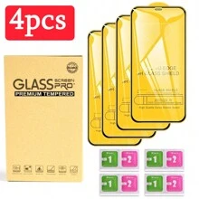 4pcs Tempered Glass Screen Protector Compatible With IPhone 15/14 Pro Max - Clear - View 2