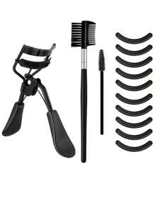 Cuộn lông mi Bộ , 13 cái Của phụ nữ Cuộn lông mi Cọ lông mày Bộ , 13 trong 1 , Bao gồm 1 Miếng Cuộn lông mi , 1 Miếng Cọ lông mày Và 10X Silicone Thay thế , Thích hợp Đối với Tất cả Mắt Hình dạng , Lý tưởng Đối với Hằng ngày Trang điểm Và Các bữa tiệc - màu đen - Xem 1