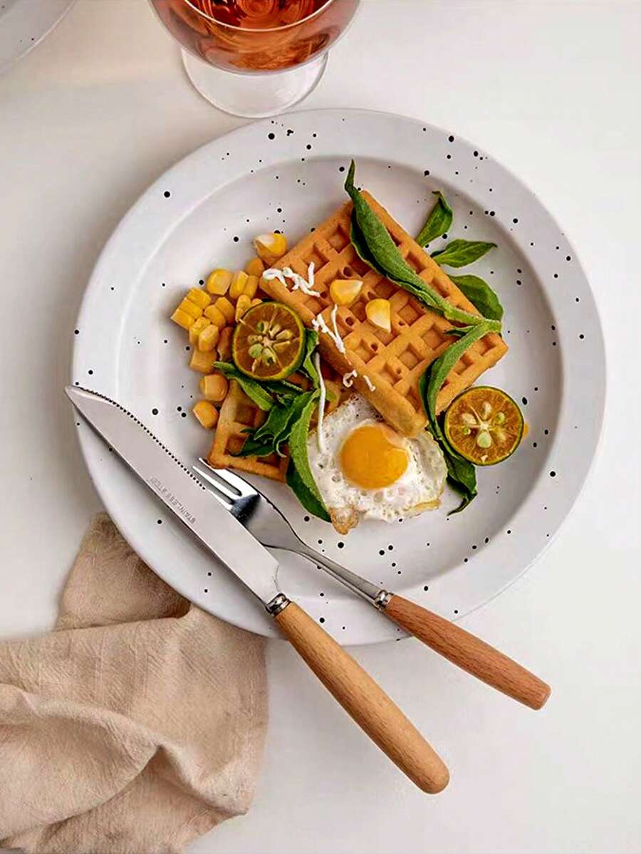 1入組8吋獨特的陶瓷漿板,適用於甜點,牛排,沙拉和攝影 - 彩色 - 查看 1