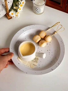 1入組8吋獨特的陶瓷漿板,適用於甜點,牛排,沙拉和攝影 - 彩色 - 查看 8