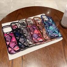 Estuche De Teléfono Con Diseño De Mármol Y Guijarros Compatible Con Iphone - Azul - Ver 2