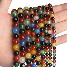 Loose Natural Stone Beads Semi-Finished Agate & Blue Peacock Stone Beads For Diy Bracelet & Necklace Jewelry Making