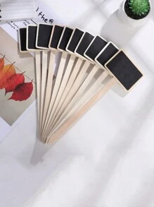 4入組木質夾式小黑板,小型植物名牌,木質桌面展示板,留言板,diy繪畫板 - 彩色 - 查看 7