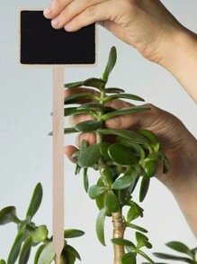 4入組木質夾式小黑板,小型植物名牌,木質桌面展示板,留言板,diy繪畫板 - 彩色 - 查看 5