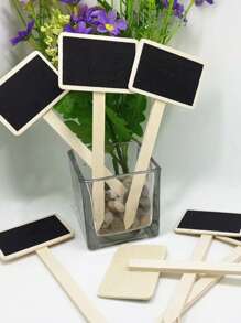 4入組木質夾式小黑板,小型植物名牌,木質桌面展示板,留言板,diy繪畫板 - 彩色 - 查看 1