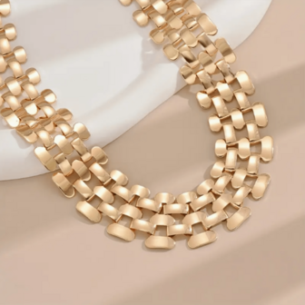 Överdriven ihålig kedja Punk Hip-Hop guld tjock kedja halsband, unisex halsband för kvinnor