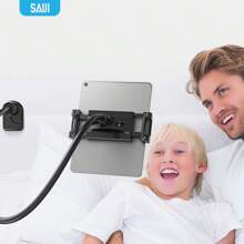 SAIJI Gooseneck Tablet Holder Flexible Slouchy Long Arm Black Phone Stand Holder For Bed - White - View 2