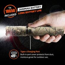 準備好手電筒 B70：90 度磁鐵 Led 燈,高亮度 1200 流明,ip65 防水 - 軍綠色 - 查看 4