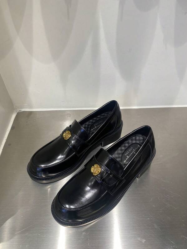 Zapatos Mary Janes Con Suela Gruesa Y Detalle De Flor De Camelia, Clásicos Con Plantilla Masajeadora De Guijarros, Zapatos Retro Con Un Solo Toque De Suela Gruesa Y Forro De Peluche, Nueva Colección De Otoño E Invierno
