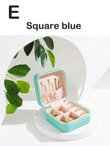 1個多功能珠寶收納盒,小型珠寶盒,便攜式旅行耳環項鍊戒指組織器,收納袋,適用於家庭和旅行 - 彩色 - 查看 8