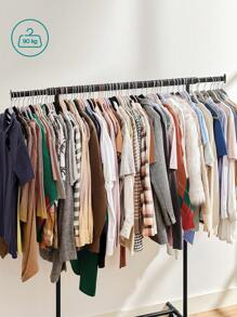 SONGMICS Clothes Rack On Wheels, Heavy Duty Clothes Rail, With Extendable Hanging Rail, 90 Kg Load Capacity, Easy Assembly, Portable, Black - Black - View 2