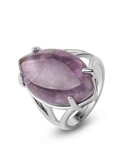 1 pieza Anillo de cristal de piedra natural ajustable para mujer y hombre - Anillos curativos de cuarzo rosa, lapislázuli, ópalo, turquesa - Regalo de joyería para Año Nuevo, Día de San Valentín, Mamá, Madre, Día de la Madre