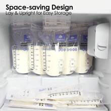 Breastmilk Storage Bags - 60pcs/120 Pcs/200pcs,3Ounce /6Ounce/9Ounce, Meet Different Needs,Self-Standing With Pour Spout, Space-Saving Flat Profile, Ideal For Convenient Breastfeeding And Milk Storage, Refrigeration & Freezing - 深紫色(250ml) - 查看 4