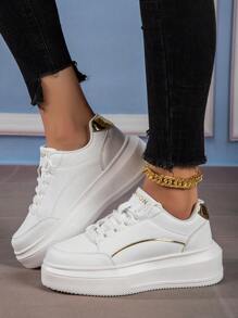 2023 Newest High Heel Chunky Sneakers With Non-Slip, Durable & Breathable Features - Gold - View 5