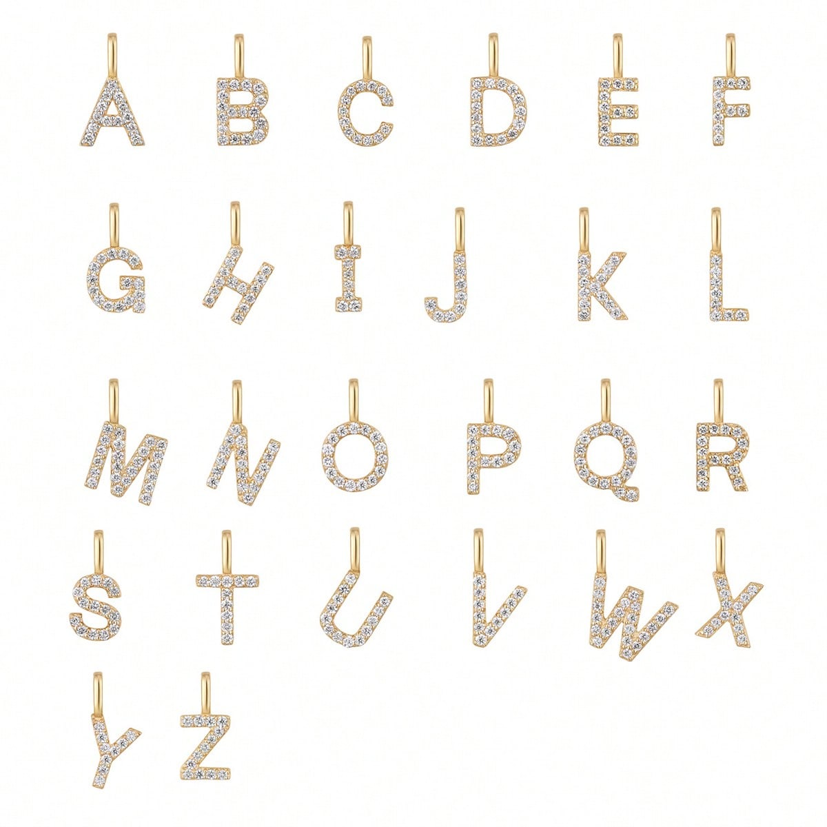 S925 Silver Necklace, 26 Letters A-Z, 14K Gold Plated, Gift For Girlfriend, Lady, Girl On Valentine's Day