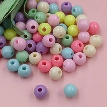 30-500入組時尚隨機混色圓珠,直徑4-14毫米,適用於項鍊手鐲的diy配件