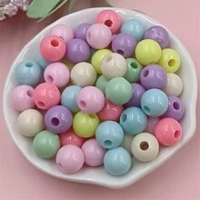 30-500入組時尚隨機混色圓珠,直徑4-14毫米,適用於項鍊手鐲的diy配件