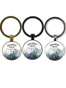 3pcs/Set Creative Keychain Printed With Waves Design, Comes In Black, Antique Bronze And Silver, Great Gift For Teachers, Lovers, Friends And Family - Multicolor - View 13