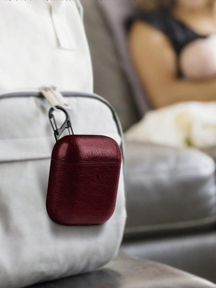 Leather Cover, Protective Case, Skin Sticker Compatible With Airpods Pro, Airpods 2/3 - Burgundy - View 1