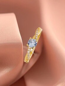 1入時尚精美的圓形立體氧化鋯戒指,適合作為情人節禮物或訂婚/結婚戒指贈送給女性 - 個性 - 查看 12