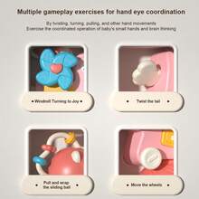 嬰兒旋轉木馬固定吸盤玩具,適用於高腳椅或餐桌,教育性和安撫,適合作為新年或生日禮物 - 藍色 - 查看 5