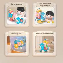 嬰兒旋轉木馬固定吸盤玩具,適用於高腳椅或餐桌,教育性和安撫,適合作為新年或生日禮物 - 藍色 - 查看 4