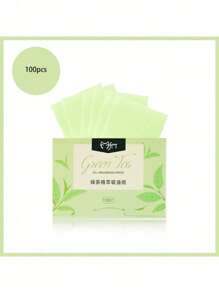 100 pièces Papier buvard, pack mini portable de feuilles absorbantes d'huile faciale, tissu de contrôle de l'huile de nettoyage du visage, papier buvard doux convenant pour la peau grasse et les voyages, disponible en 4 couleurs