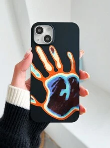 Coolane Hand Print Phone Case Compatible With IPhone&Samsung Galaxy - Black - View 2