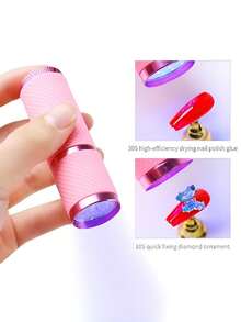 Led 美甲迷你手電筒烘焙燈快乾便攜式指甲油光療燈便攜式快乾指甲油和凝膠拋光劑,凝膠x 燈用於凝膠指甲閃光固化燈用於凝膠指甲led 美甲燈便攜式迷你指甲乾燥器凝膠拋光指甲膠凝膠usb手電筒家用 Diy 美甲美甲工具 送給女孩的最佳禮物 - 粉色 - 查看 2