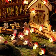 1pc Led 3d Mushroom Shaped String Light Decoration Lamp - Yellow - View 1