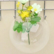 1入組透明玻璃花瓶掛壁式水培玻璃花盆魚缸 - 無色 - 查看 6