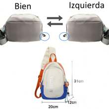 Mochila de mensajero para hombre, bolsa de pecho de viaje para deportes al aire libre, bolsa de mensajero para senderismo, bolsa de mensajero informal de moda recién llegada - Azul y blanco - Ver 2