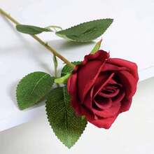 1朵人造玫瑰花,適用於情人節、家居和婚禮裝飾 - 玫紅色 - 查看 3