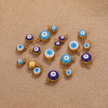 6 件裝不銹鋼圓形吊墜魔鬼之眼 Diy 項鍊耳環珠寶配件製作 - 圓形吊墜 - 查看 2