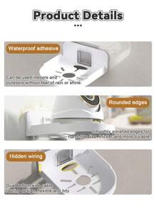 2pcs No Hole Security Camera Mounts, Adhesive Wall Mounted Stand For Home Monitoring, Stable And Traceless - Multicolor - View 5
